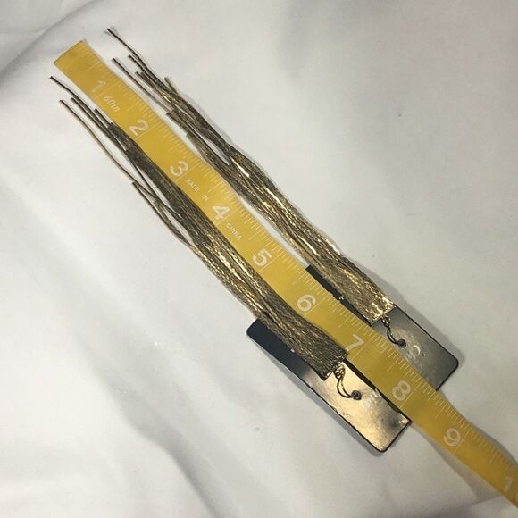 Gold Tone Tassel Dangle Earrings (UC3) - Picture 4 of 5